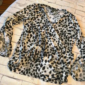 JULIAN CHANG leopard tunic blouse